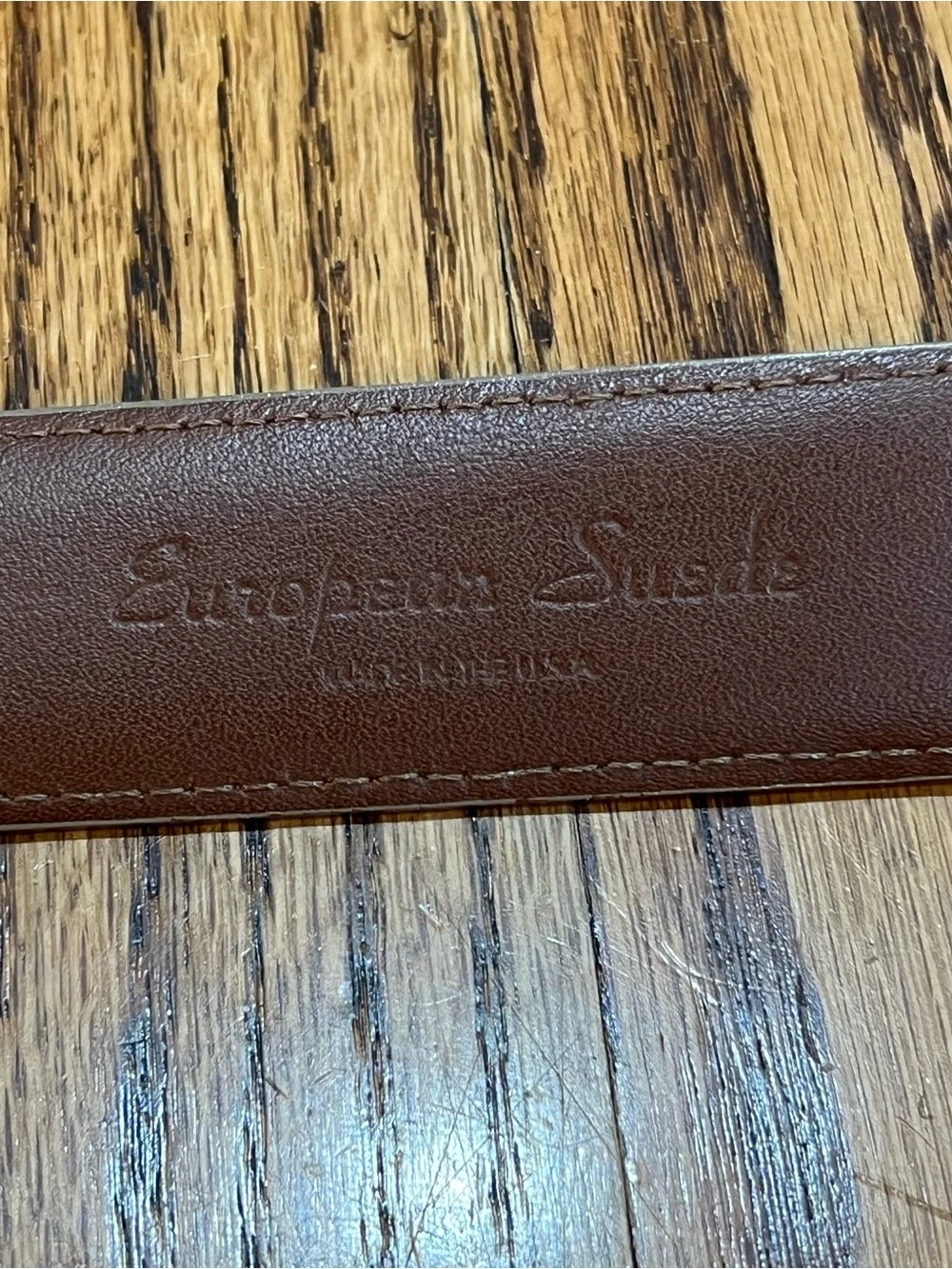 Torino Leather Company Pair Men's European Sueded Calfskin Belts Sz 42 Whiskey